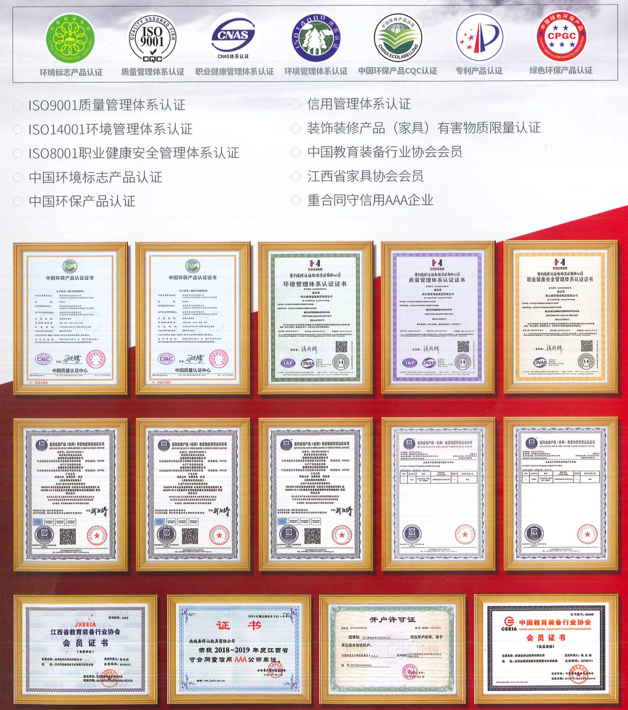 企业资质和荣誉证书